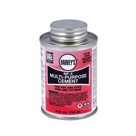 Harvey Tool MULTIPURPOSE LOW VOC SOLVENT CEMENT, 4 OZ DAUBER IN BOTTLE, LIQUID FORM, MILKY CLEAR, 094  002 018000-24